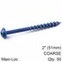 KREG Blue Kote Pocket Hole Screws 51mm 2.00' #8 Coarse Thread Mx Loc 5